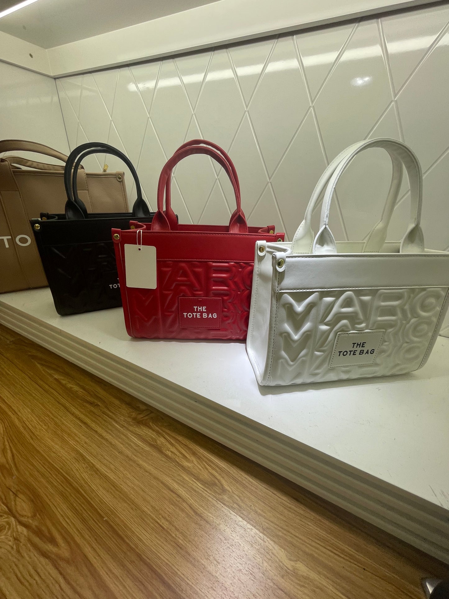 Embossed tote bag
