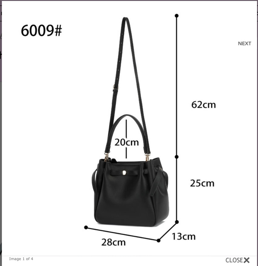 leather look shoulder bag with long straps