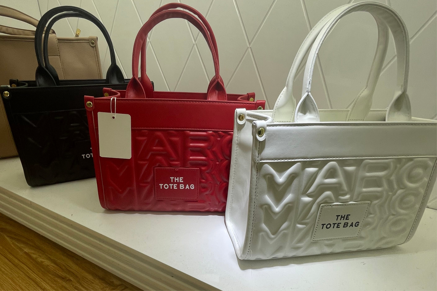 Embossed tote bag