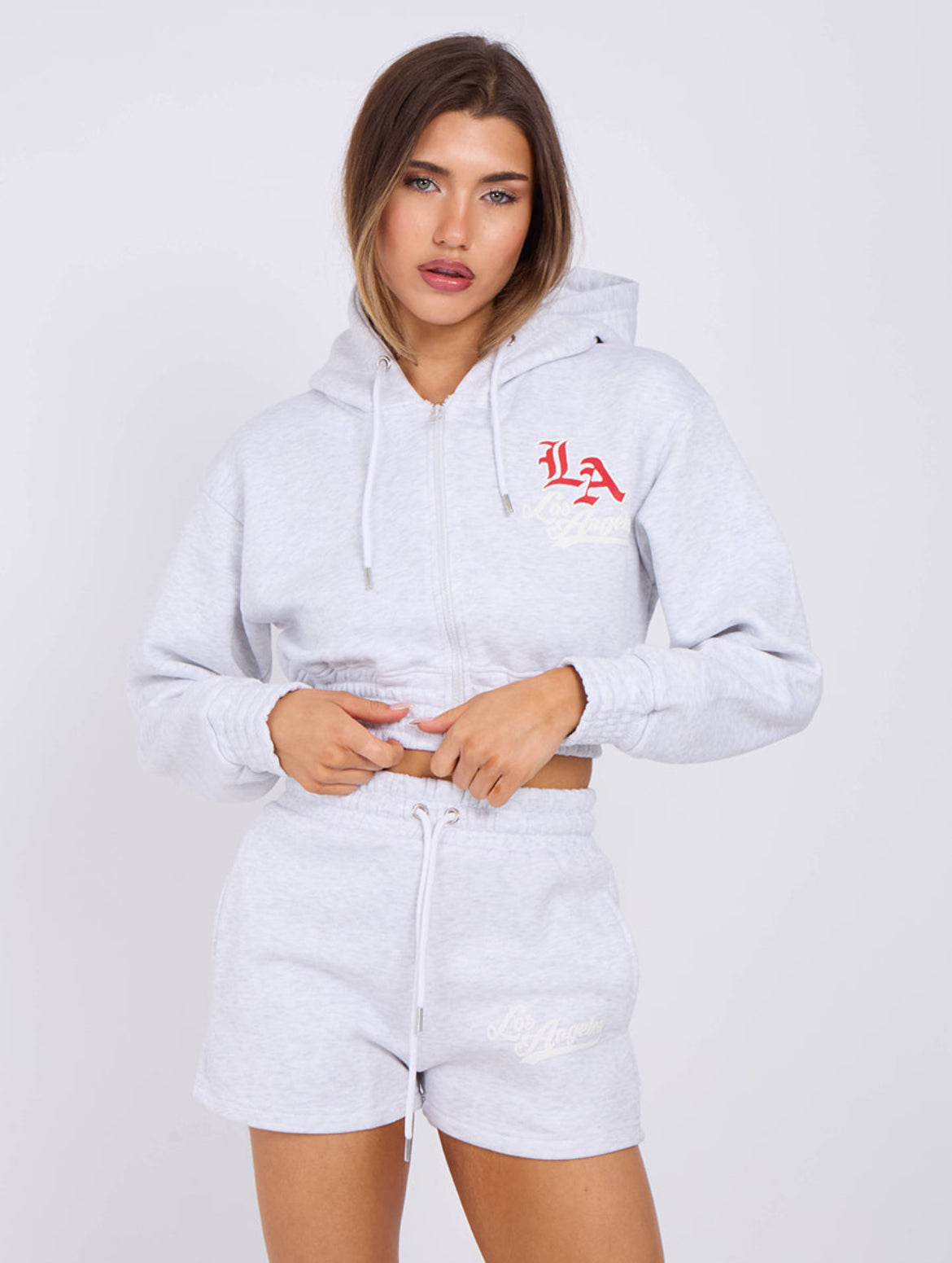 LA cropped jacket & short set