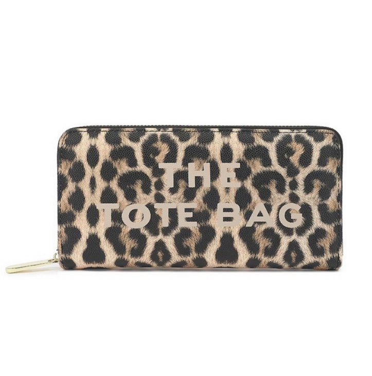 Brown leopard print tote purse