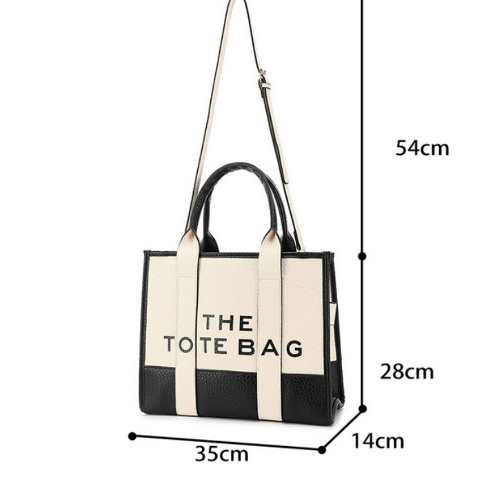 Tan leather look tote bag