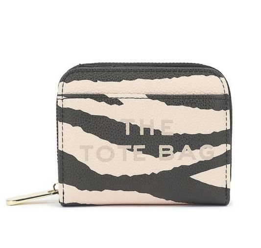 Zebra print tote purse