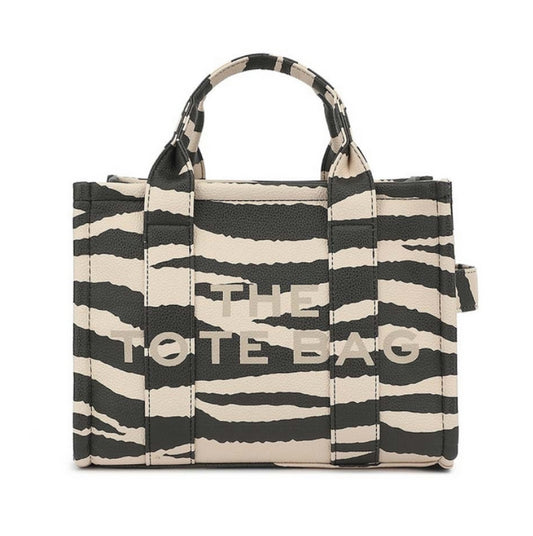 Zebra print Tote bag with long strap -