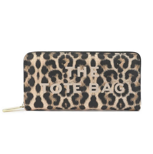Brown leopard print tote purse