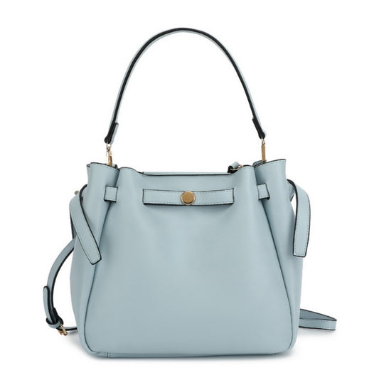 leather look shoulder bag with long straps